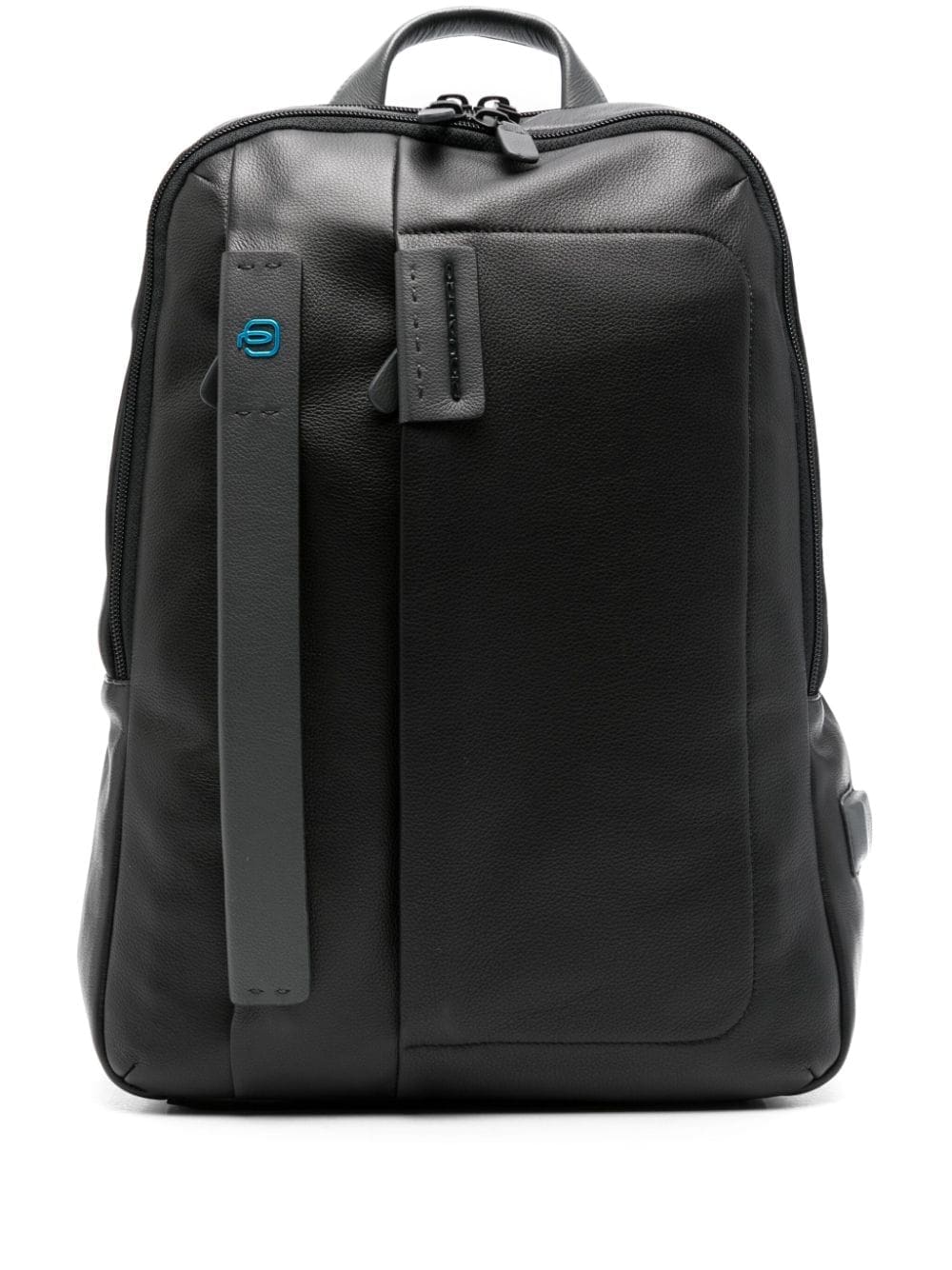logo-plaque leather laptop backpack