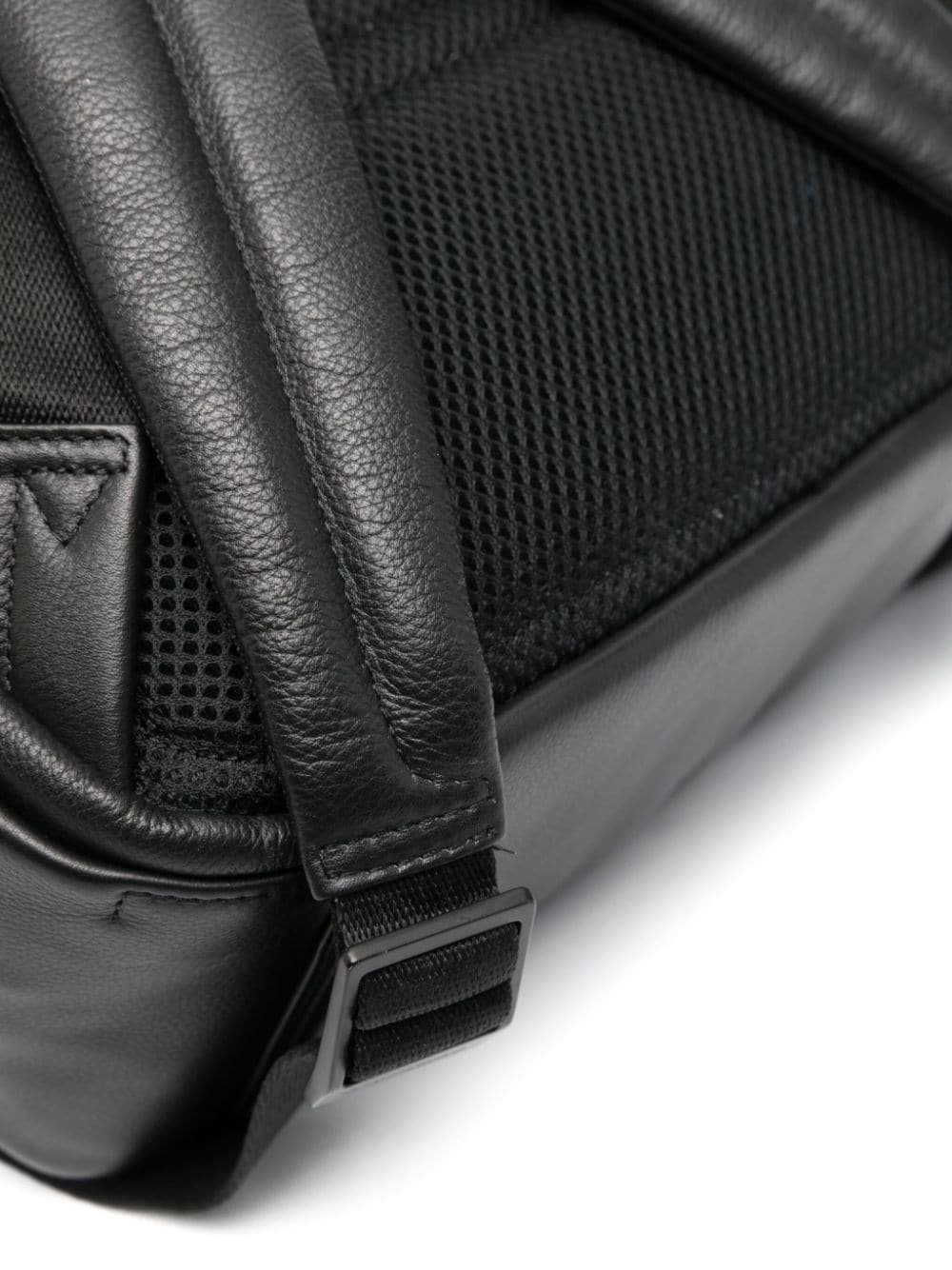 logo-plaque leather laptop backpack - Image 3