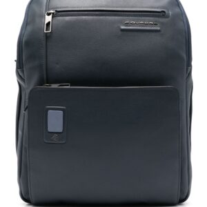 PIQUADRO Akron logo-lettering leather backpack