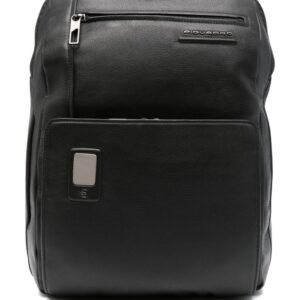 PIQUADRO Akron logo-lettering leather backpack