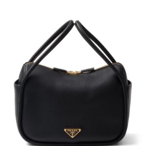 Prada logo-appliqué leather tote bag