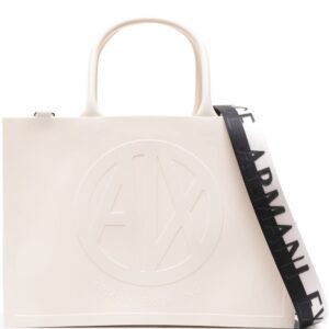 Armani Exchange large logo-embossed tote bag