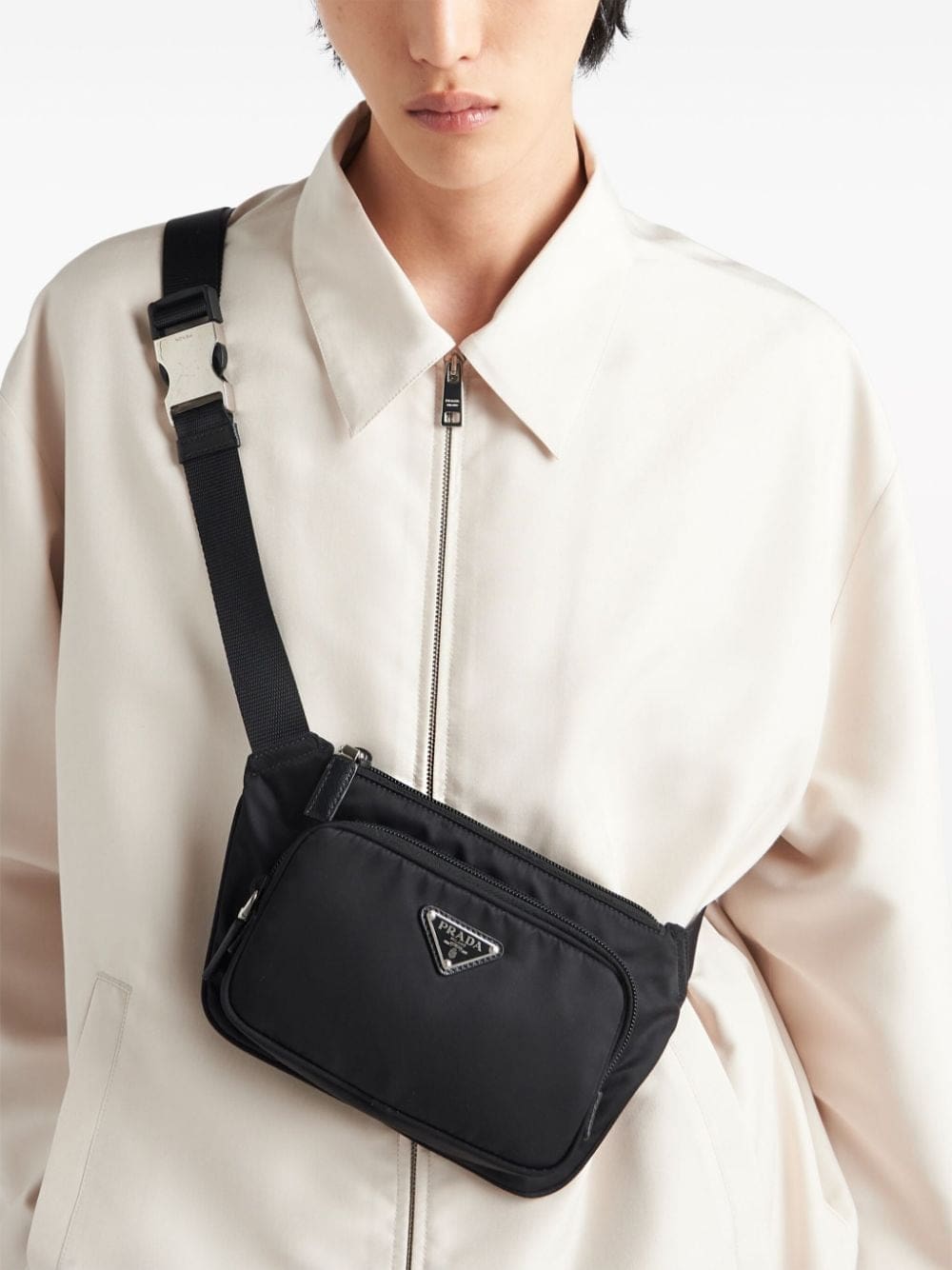 Prada logo-appliqué Re-Nylon belt bag - Image 2