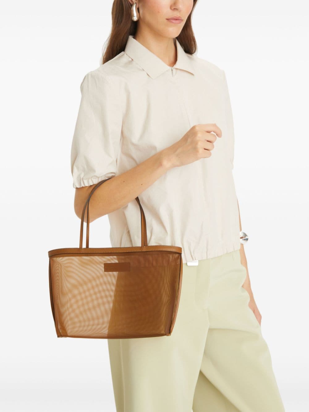 Tory Burch Mesh logo-appliqué tote bag - Image 2