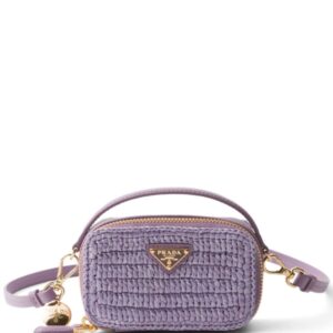 Prada logo-plaque crochet pouch