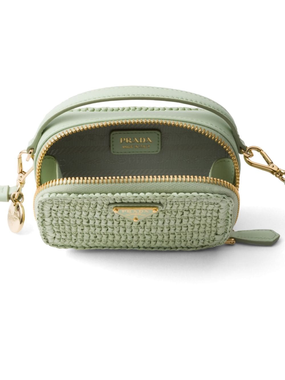 Prada logo-plaque crochet pouch - Image 5