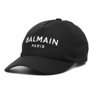 Balmain logo-embroidered cotton cap hat