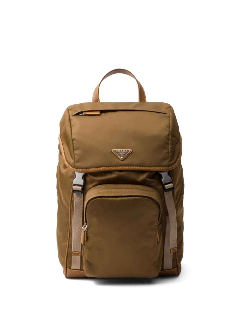 Prada triangle-logo buckled backpack