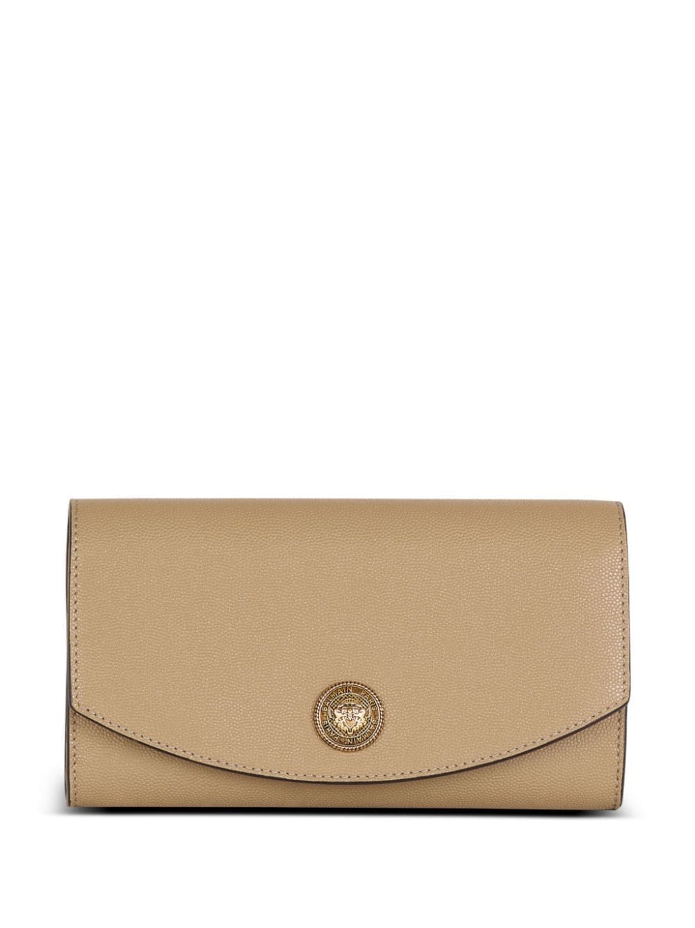 Balmain Emblème leather clutch bag