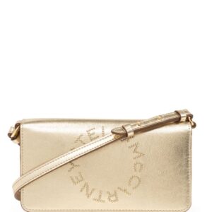 Stella McCartney studded metallic-finish crossbody bag