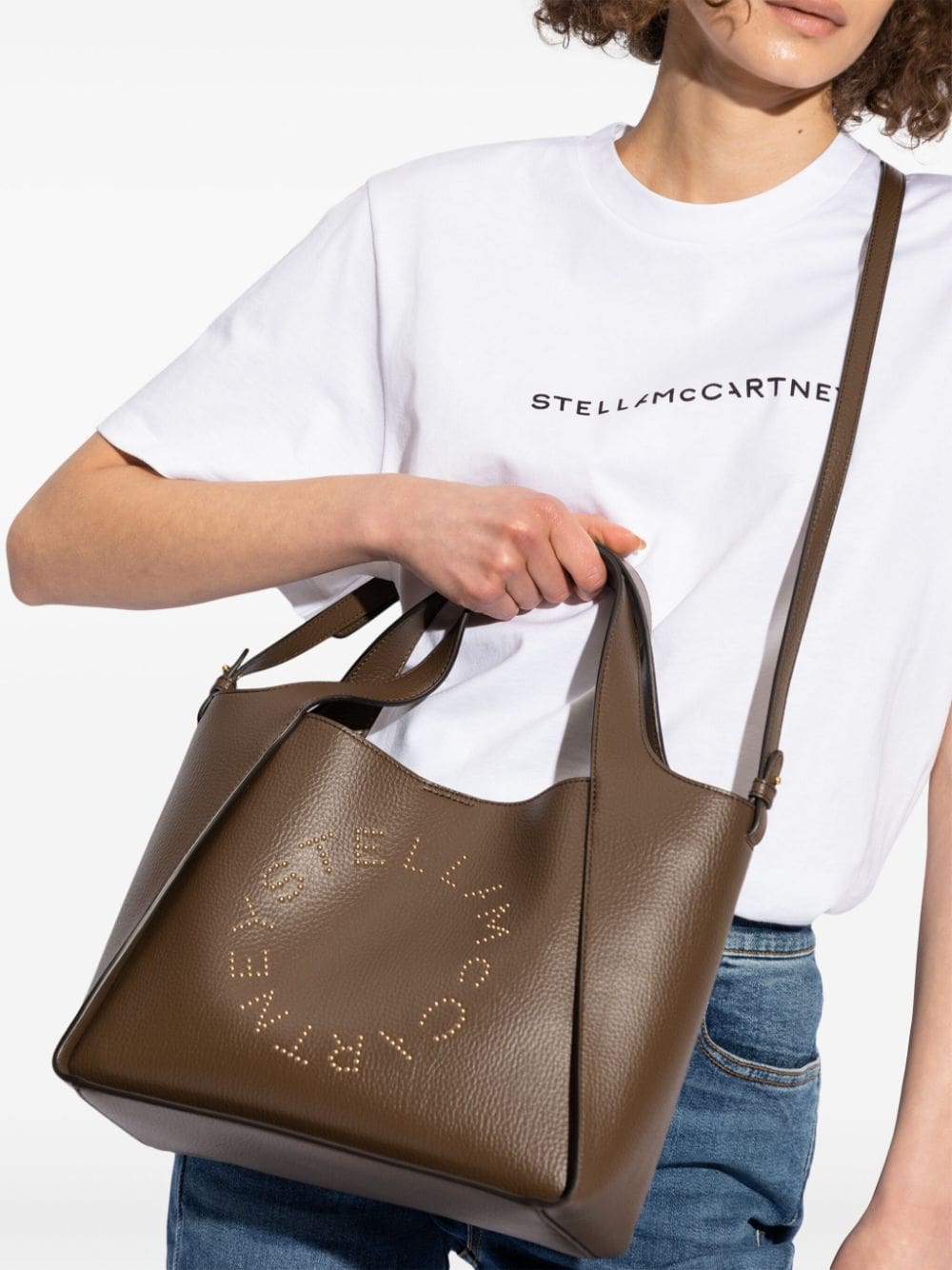 Stella McCartney logo-perforated faux-leather tote bag - Image 2