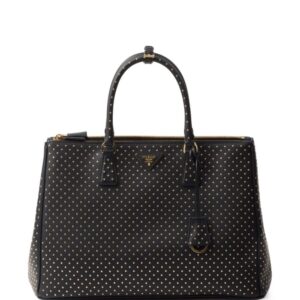 Prada studded Galleria Saffiano leather handbag