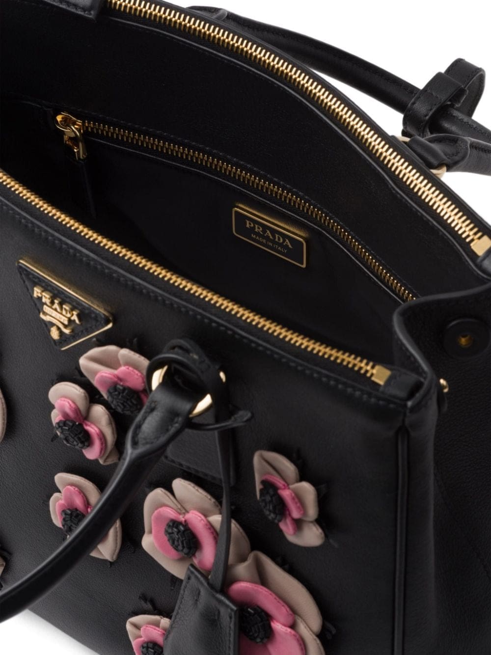 Prada large Galleria floral appliqué bag - Image 5