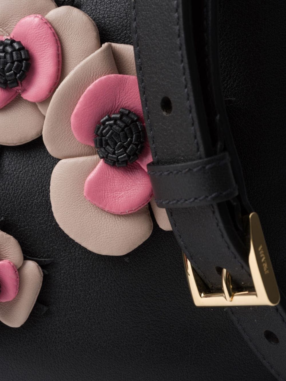 Prada large Galleria floral appliqué bag - Image 3