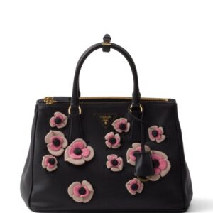 Prada large Galleria floral appliqué bag