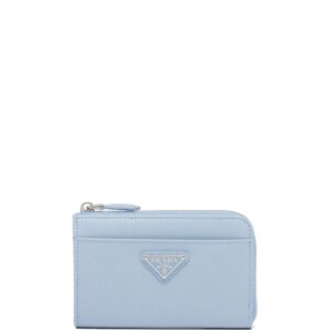 Prada triangle-logo leather keychain