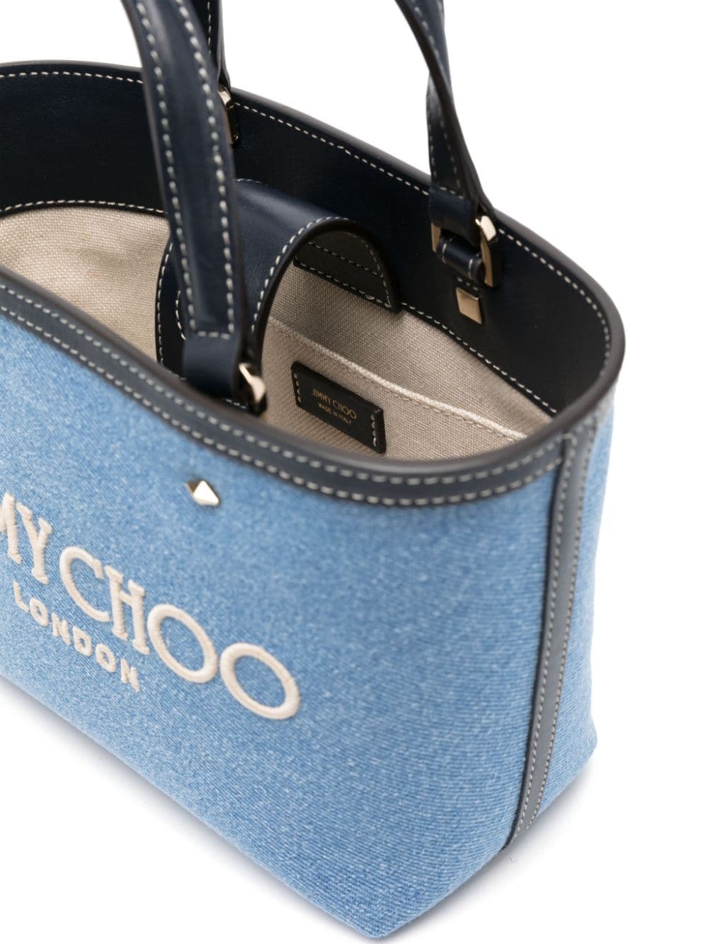 Jimmy Choo mini Marli denim tote bag - Image 5