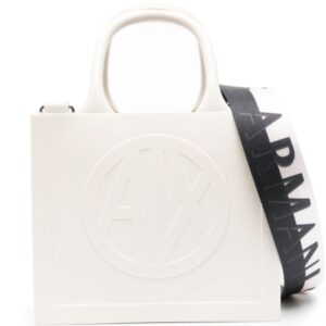 Armani Exchange raised logo tote bag