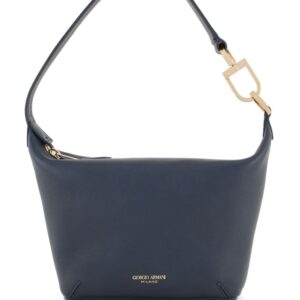 Giorgio Armani logo-stamp leather shoulder bag