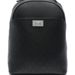 Calvin Klein monogram-pattern zipped backpack
