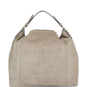 Jimmy Choo logo patch suede handbag