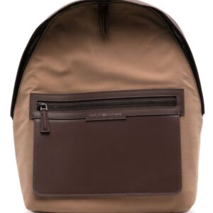 Tommy Hilfiger logo-print two-tone backpack