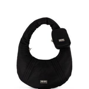 Kenzo logo-appliqué ribbed-detail shoulder bag