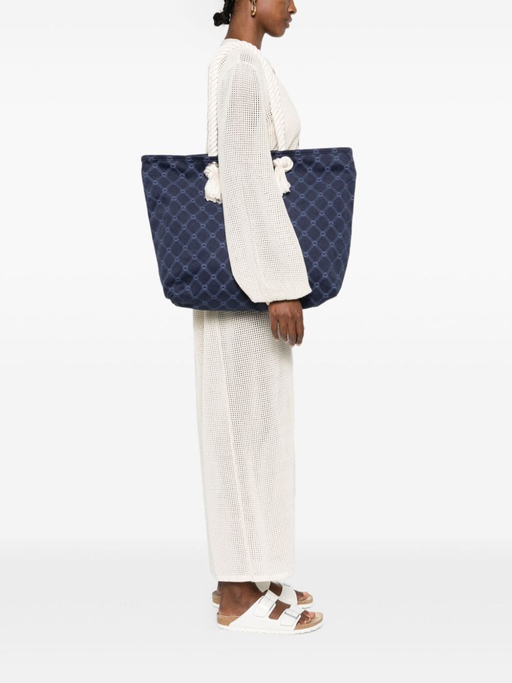 Emporio Armani monogram-pattern cotton beach bag - Image 2