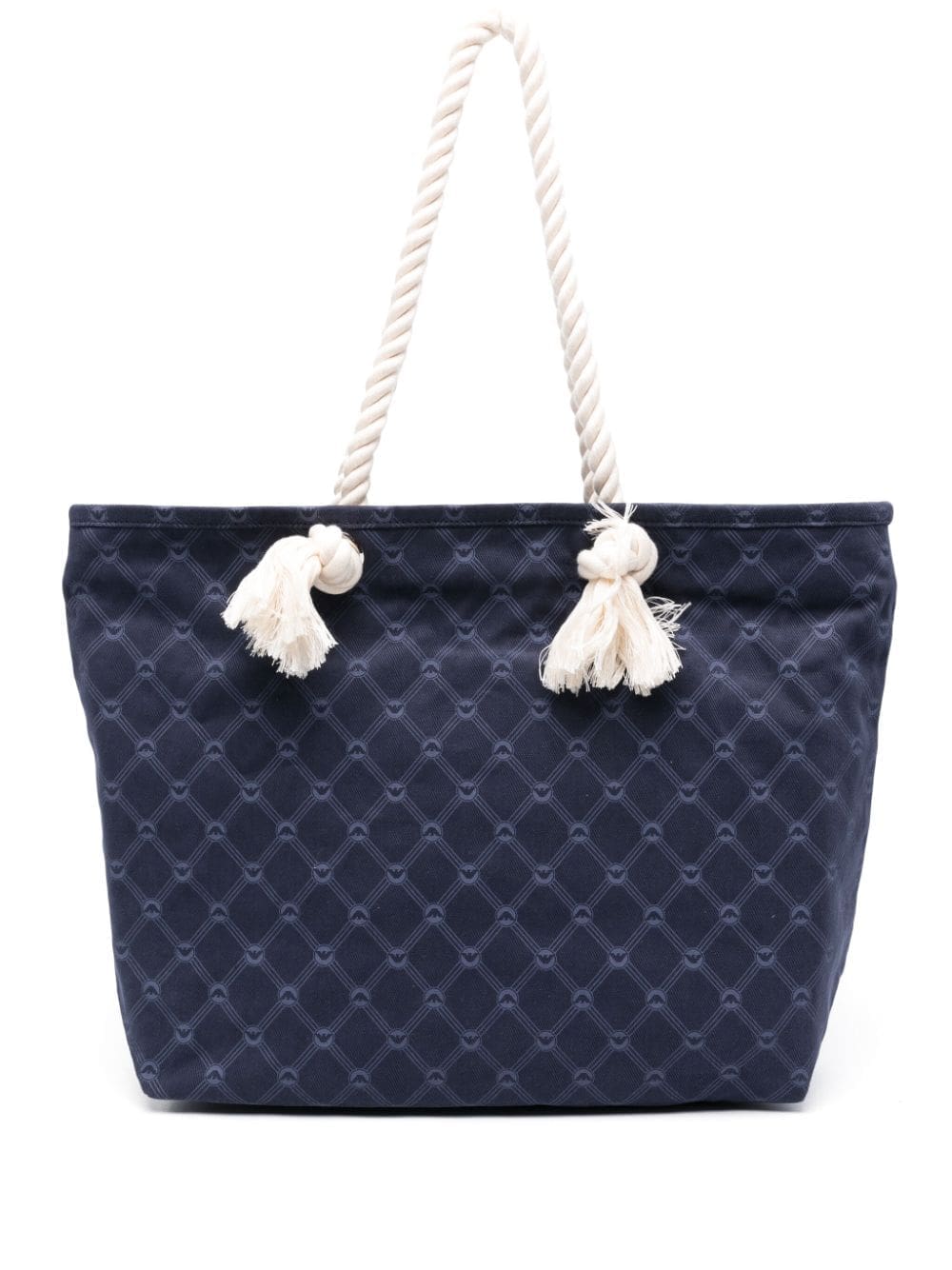 Emporio Armani monogram-pattern cotton beach bag