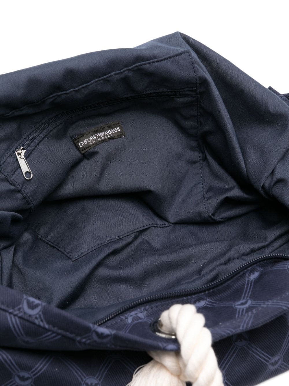 Emporio Armani monogram-pattern cotton beach bag - Image 5