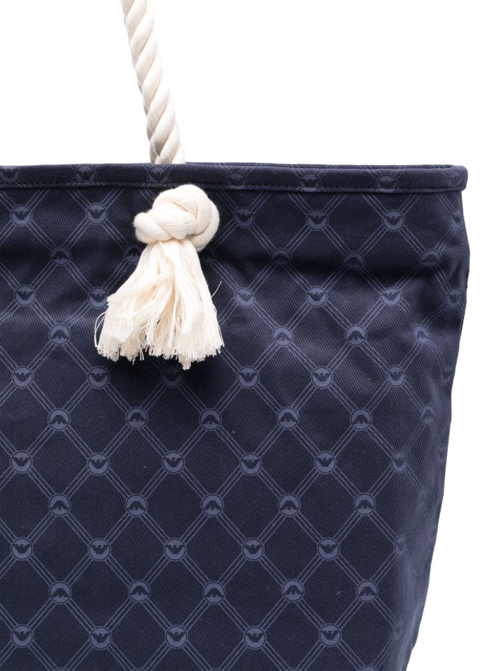 Emporio Armani monogram-pattern cotton beach bag - Image 4