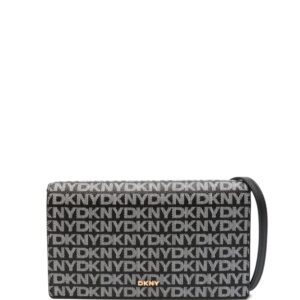 DKNY logo-print clutch bag