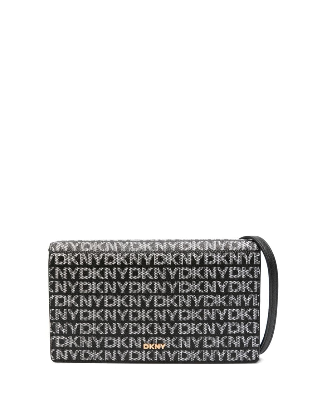 DKNY logo-print clutch bag