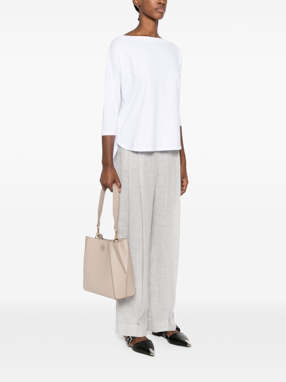 Tory Burch McGraw logo-embossed leather tote bag - Image 2