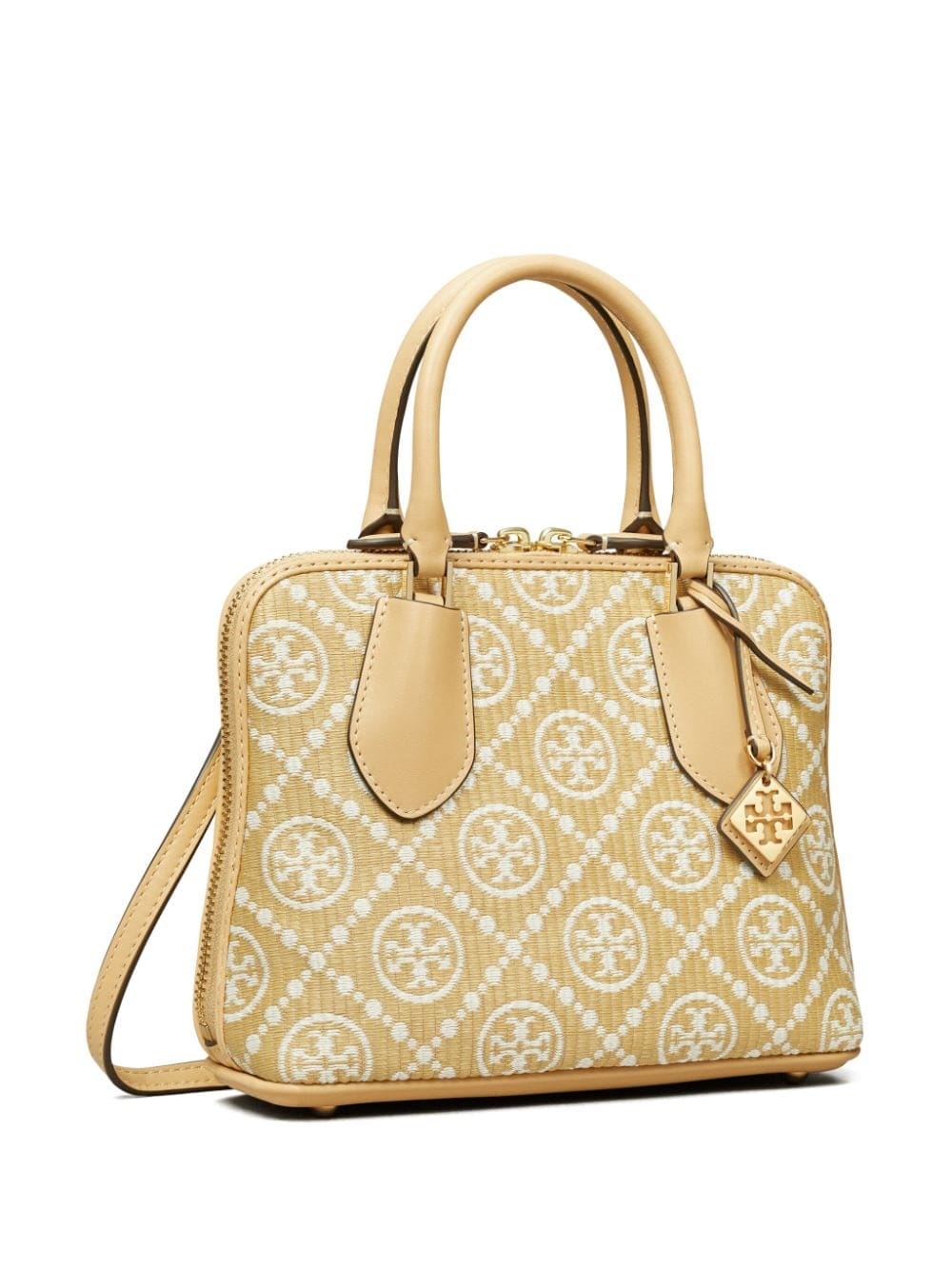 Tory Burch mini monogram-jacquard raffia tote bag - Image 4