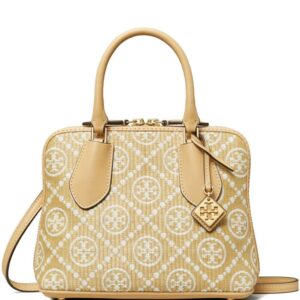 Tory Burch mini monogram-jacquard raffia tote bag