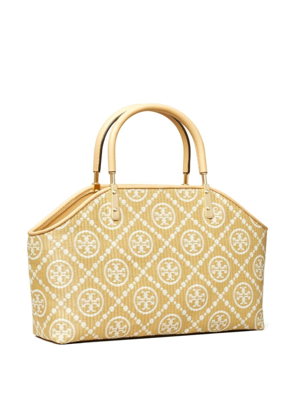 Tory Burch small monogram-jacquard raffia tote bag - Image 3