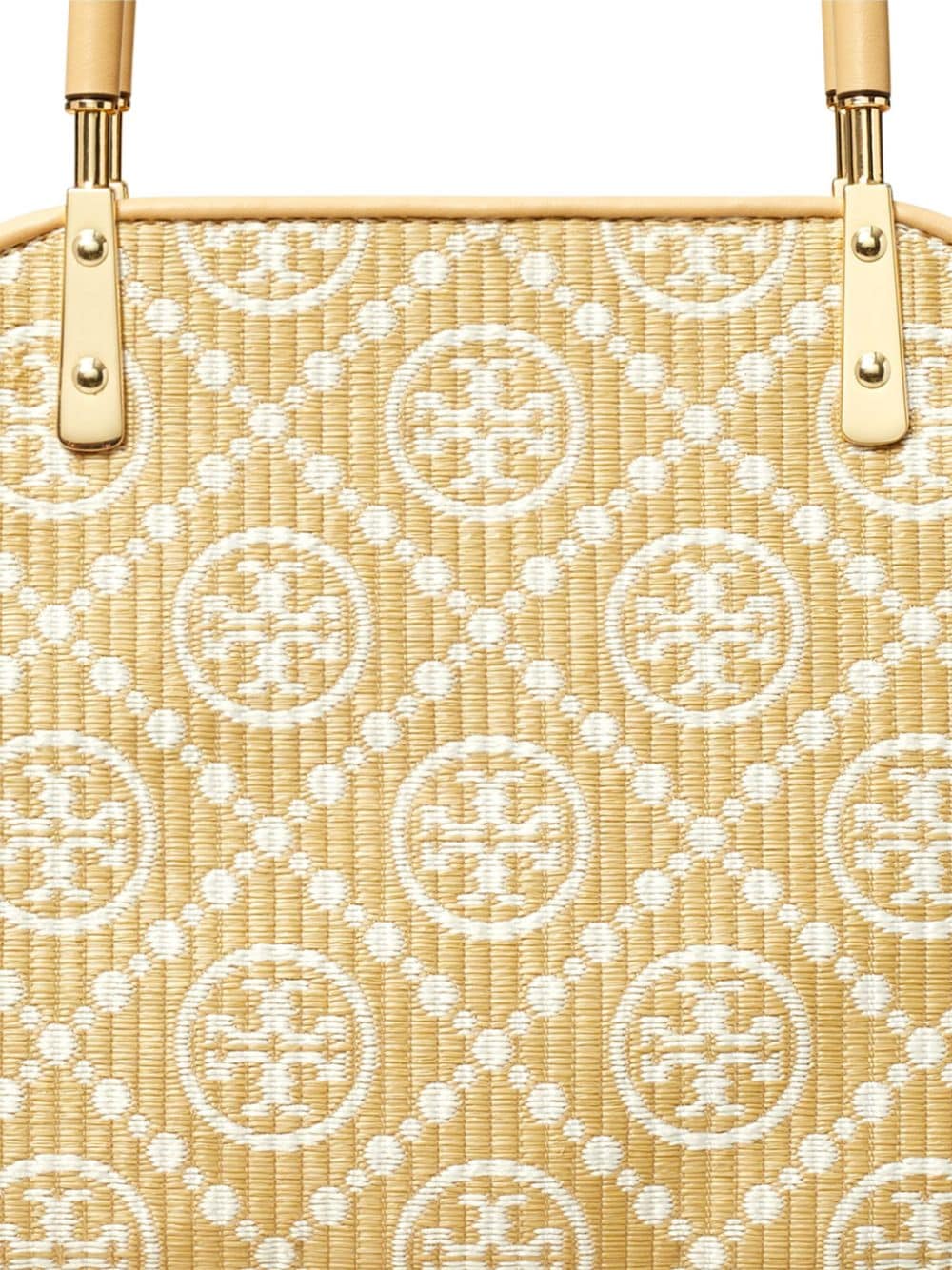 Tory Burch small monogram-jacquard raffia tote bag - Image 4