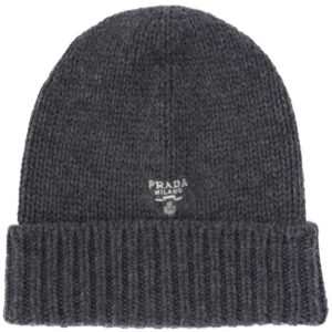 Prada logo-embroidered cashmere beanie