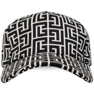 Balmain monogram-print virgin-wool baseball cap