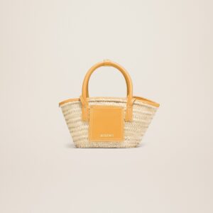 Jacquemus Le petit panier Soli Raphia beach basket bag.