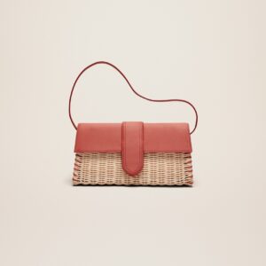 Jacquemus Le Bambino long Osier Wicker flap bag