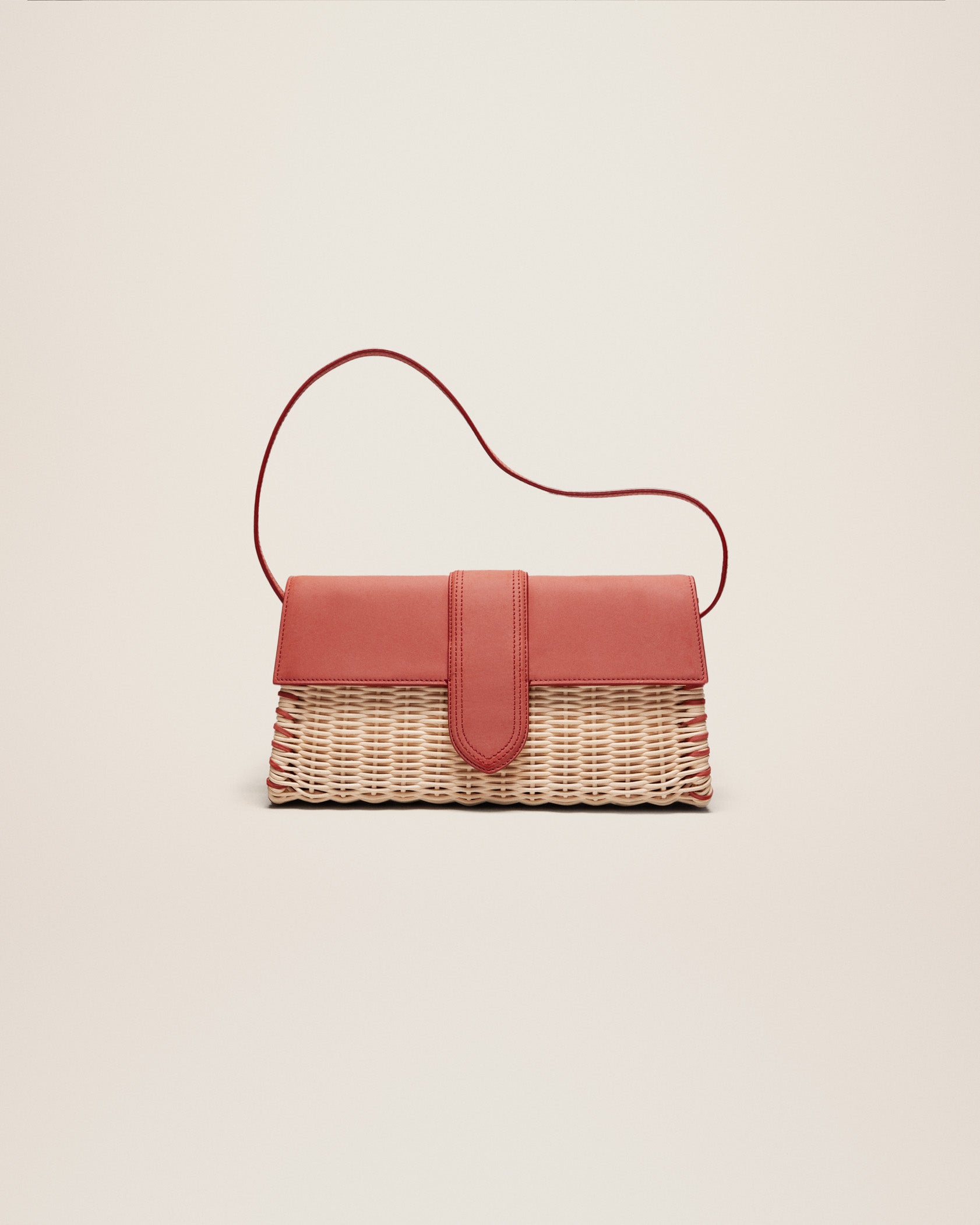 Jacquemus Le Bambino long Osier Wicker flap bag