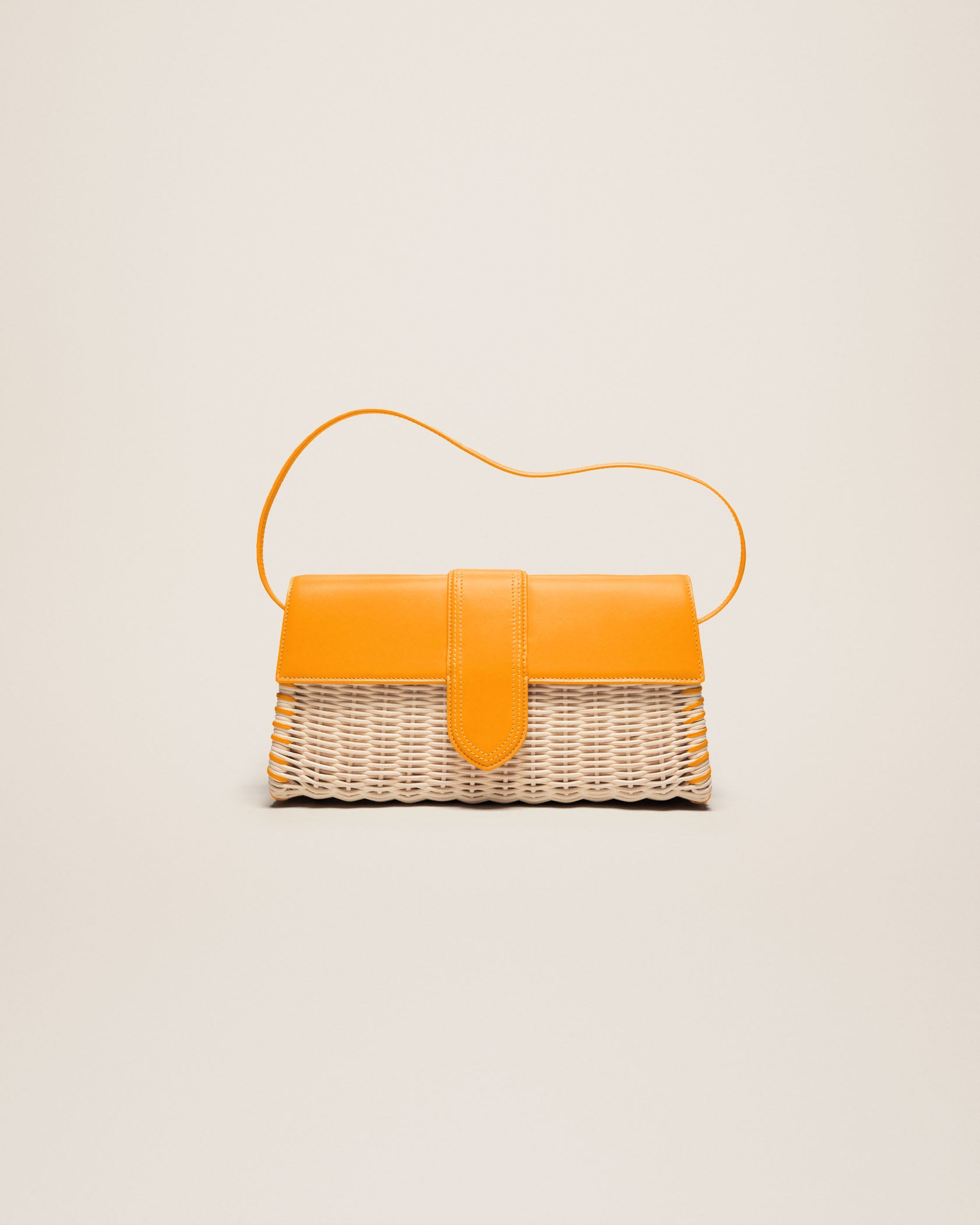 Jacquemus Le Bambino long Osier Wicker flap bag