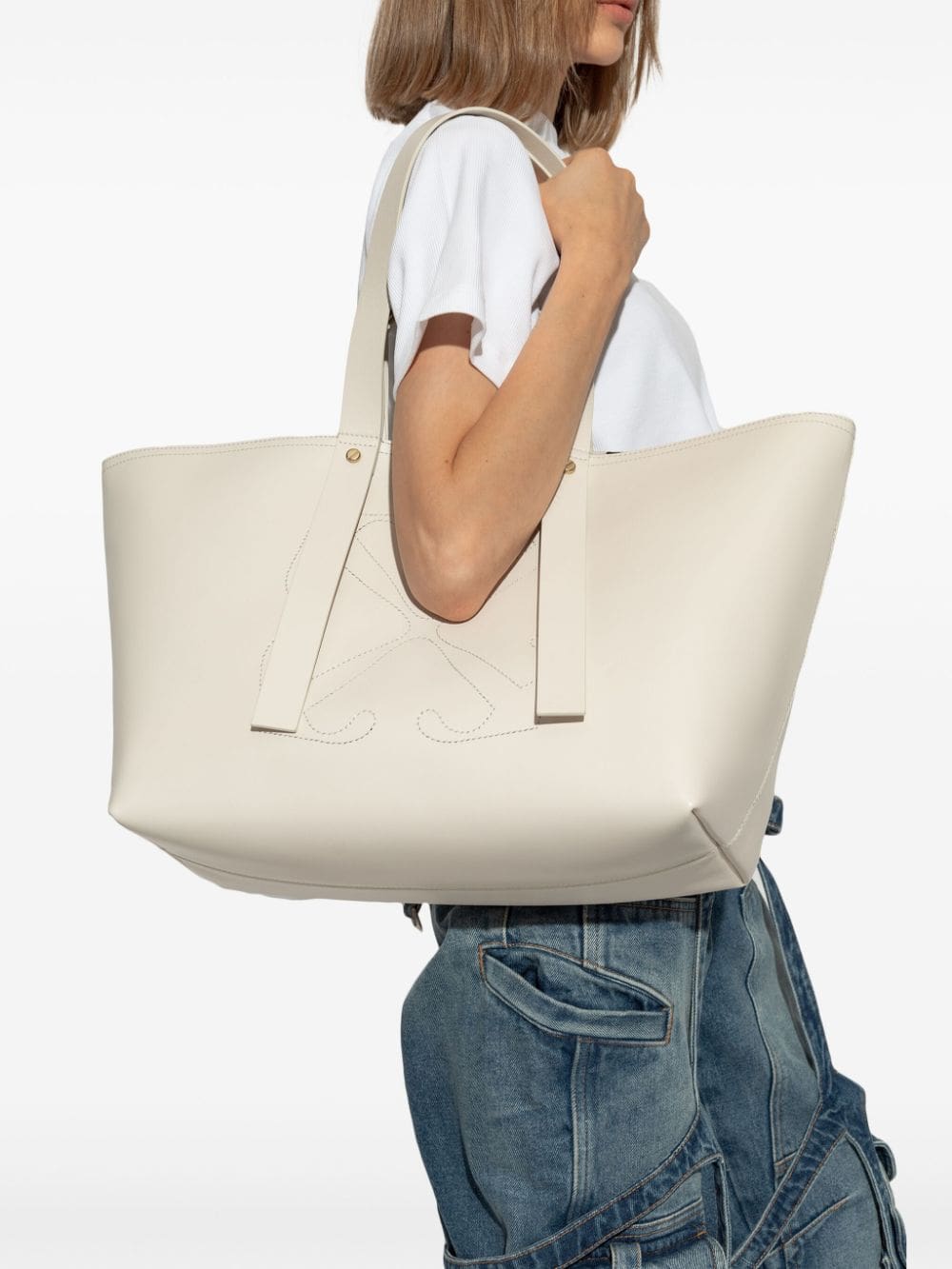 Off-White medium Day Off leather tote bag - Image 2
