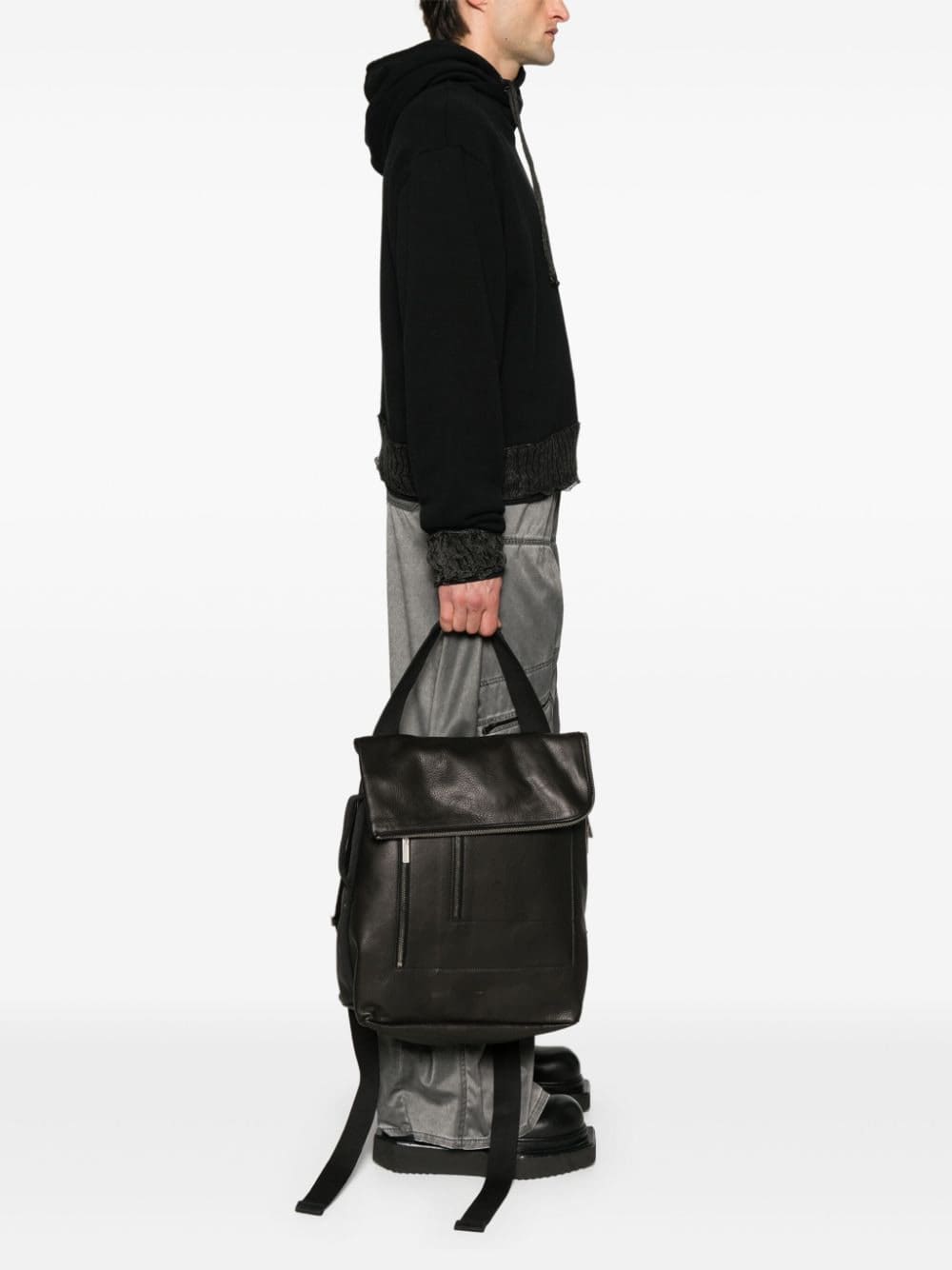 Rick Owens flap-detail leather cargo backpack - Image 2