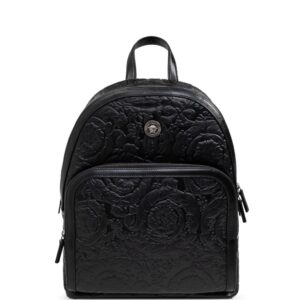 Versace appliqué-logo leather backpack