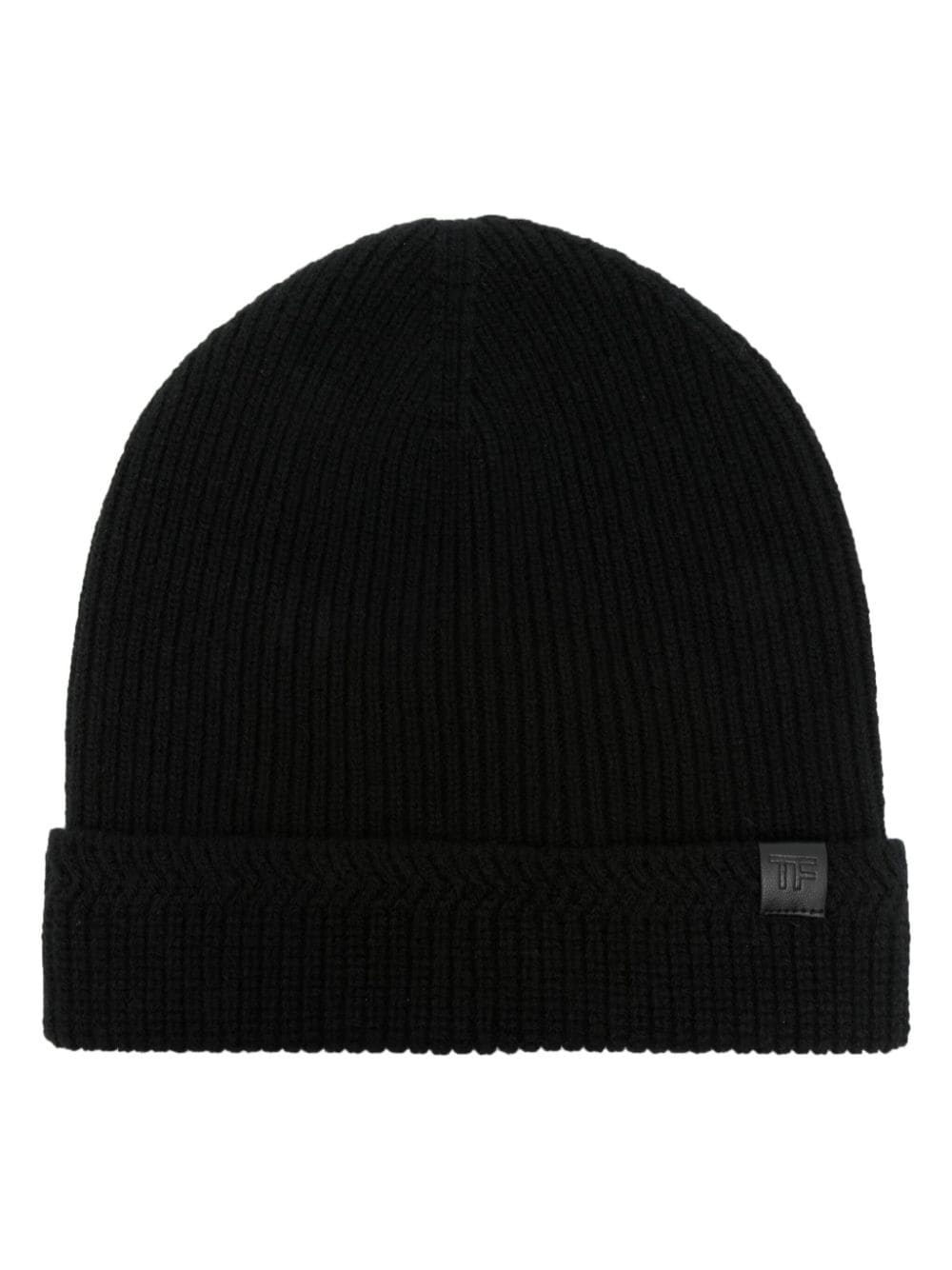 TOM FORD logo-patch ribbed beanie