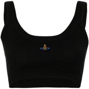Vivienne Westwood  Orb-embroidered fine-knit bra