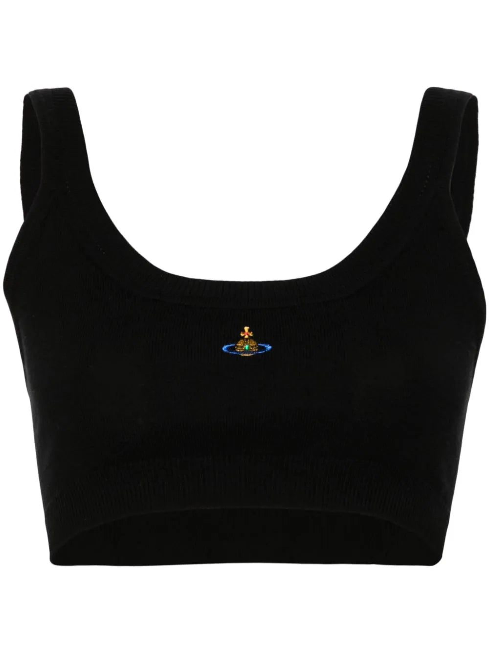 Vivienne Westwood Orb-embroidered fine-knit bra